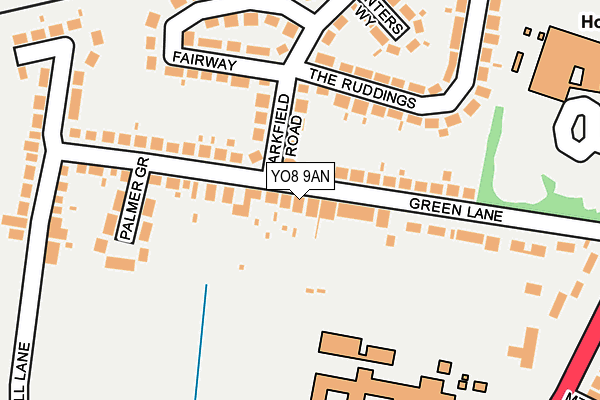 YO8 9AN map - OS OpenMap – Local (Ordnance Survey)
