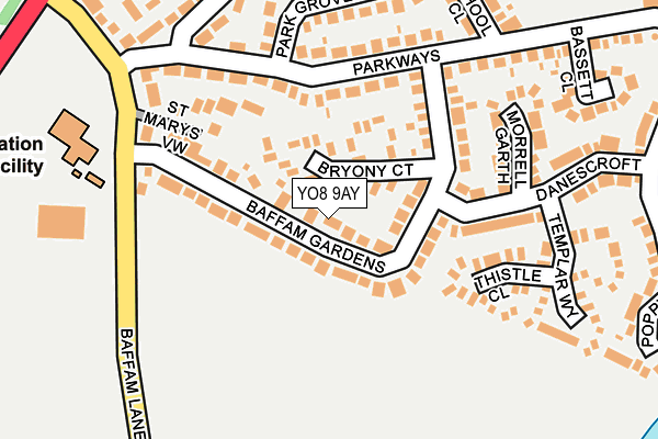 YO8 9AY map - OS OpenMap – Local (Ordnance Survey)