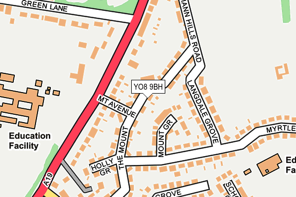 YO8 9BH map - OS OpenMap – Local (Ordnance Survey)