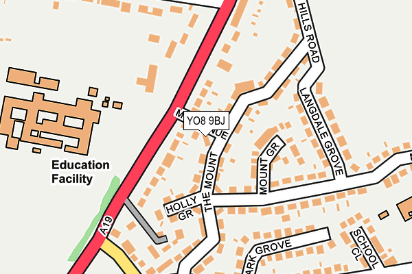 YO8 9BJ map - OS OpenMap – Local (Ordnance Survey)