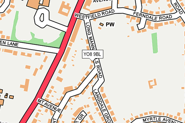YO8 9BL map - OS OpenMap – Local (Ordnance Survey)
