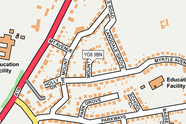 YO8 9BN map - OS OpenMap – Local (Ordnance Survey)