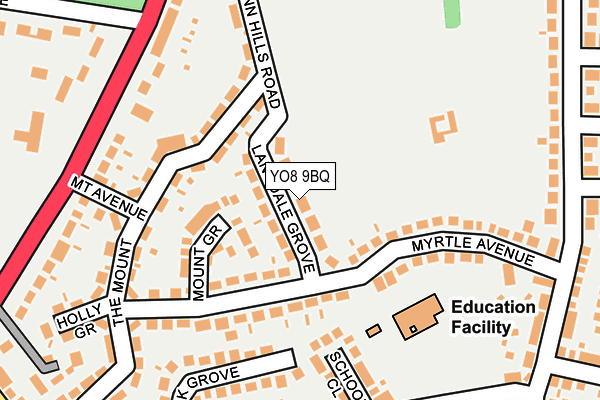 YO8 9BQ map - OS OpenMap – Local (Ordnance Survey)