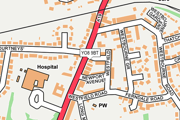 YO8 9BT map - OS OpenMap – Local (Ordnance Survey)
