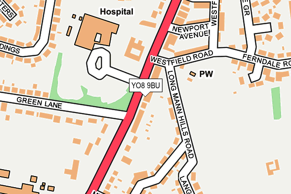 YO8 9BU map - OS OpenMap – Local (Ordnance Survey)