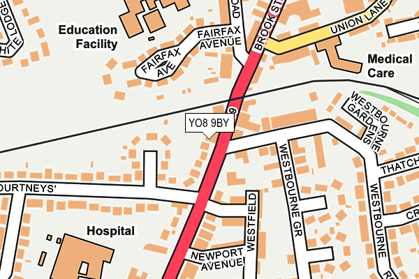 YO8 9BY map - OS OpenMap – Local (Ordnance Survey)