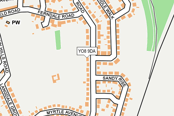 YO8 9DA map - OS OpenMap – Local (Ordnance Survey)