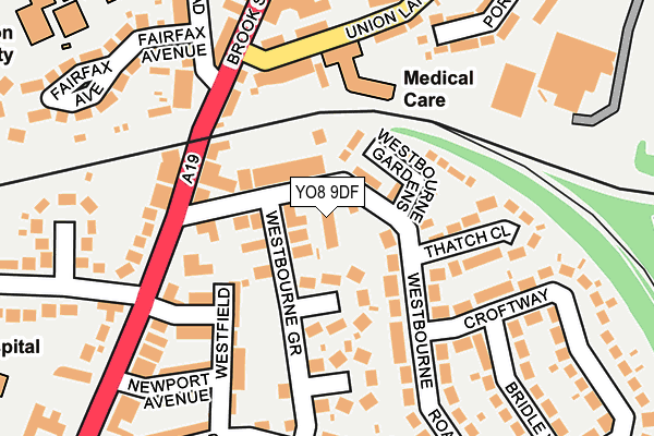 YO8 9DF map - OS OpenMap – Local (Ordnance Survey)