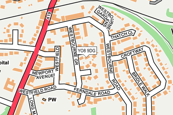 YO8 9DG map - OS OpenMap – Local (Ordnance Survey)