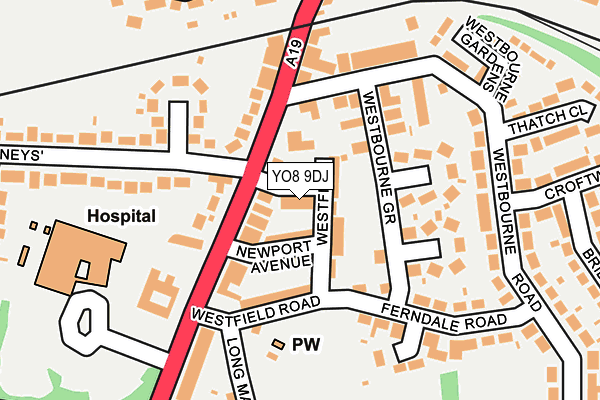 YO8 9DJ map - OS OpenMap – Local (Ordnance Survey)
