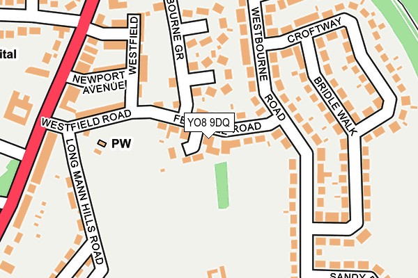 YO8 9DQ map - OS OpenMap – Local (Ordnance Survey)