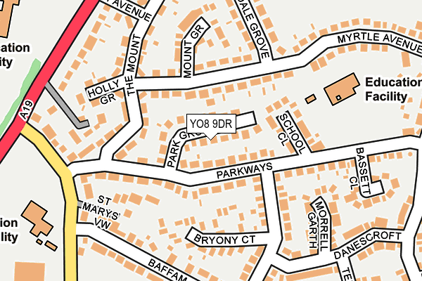 YO8 9DR map - OS OpenMap – Local (Ordnance Survey)