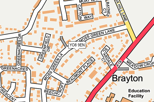 YO8 9EN map - OS OpenMap – Local (Ordnance Survey)