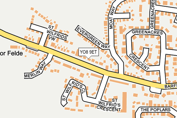 YO8 9ET map - OS OpenMap – Local (Ordnance Survey)