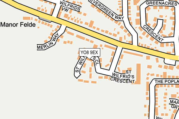 YO8 9EX map - OS OpenMap – Local (Ordnance Survey)