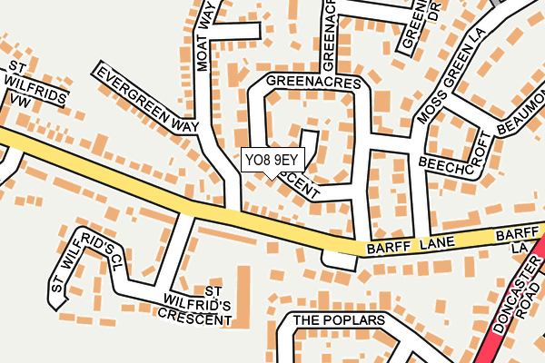 YO8 9EY map - OS OpenMap – Local (Ordnance Survey)
