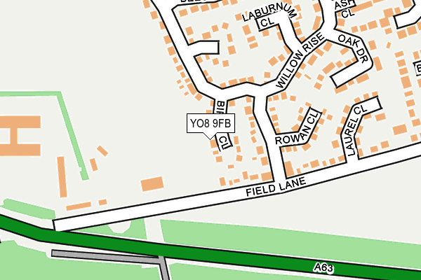 YO8 9FB map - OS OpenMap – Local (Ordnance Survey)