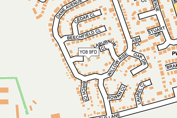 YO8 9FD map - OS OpenMap – Local (Ordnance Survey)
