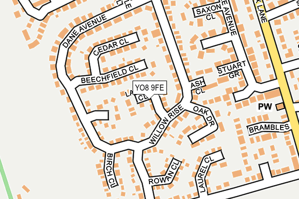 YO8 9FE map - OS OpenMap – Local (Ordnance Survey)