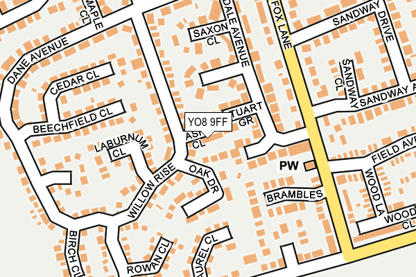 YO8 9FF map - OS OpenMap – Local (Ordnance Survey)