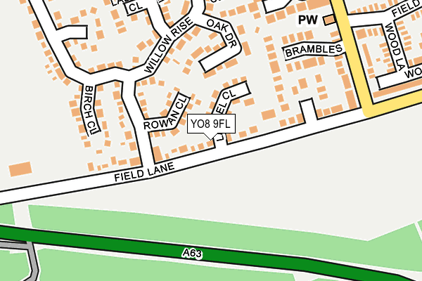 YO8 9FL map - OS OpenMap – Local (Ordnance Survey)