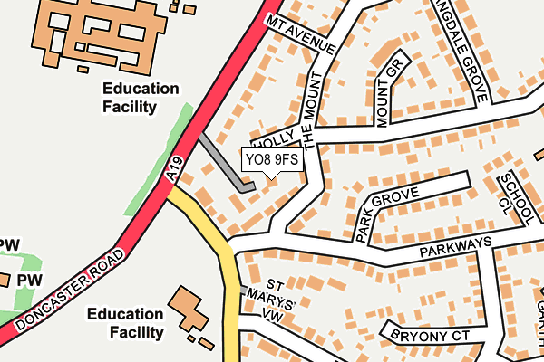 YO8 9FS map - OS OpenMap – Local (Ordnance Survey)