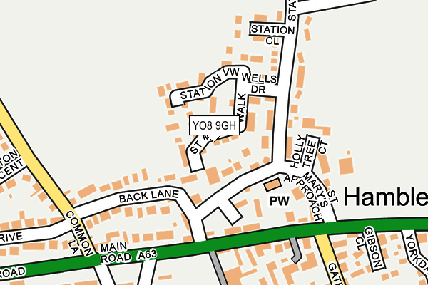 YO8 9GH map - OS OpenMap – Local (Ordnance Survey)