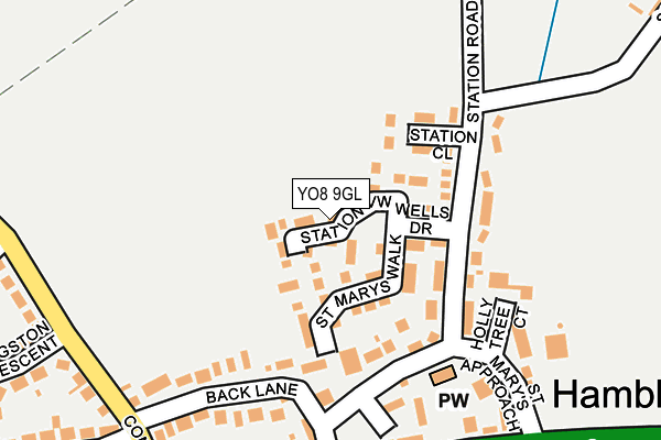YO8 9GL map - OS OpenMap – Local (Ordnance Survey)