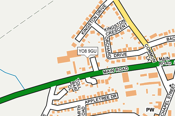 YO8 9GU map - OS OpenMap – Local (Ordnance Survey)