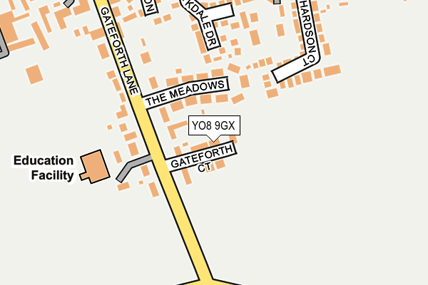 YO8 9GX map - OS OpenMap – Local (Ordnance Survey)