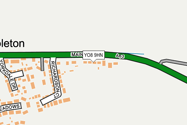 YO8 9HN map - OS OpenMap – Local (Ordnance Survey)