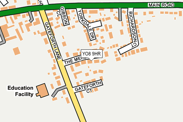 YO8 9HR map - OS OpenMap – Local (Ordnance Survey)