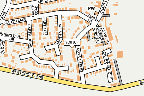 YO8 9JF map - OS OpenMap – Local (Ordnance Survey)