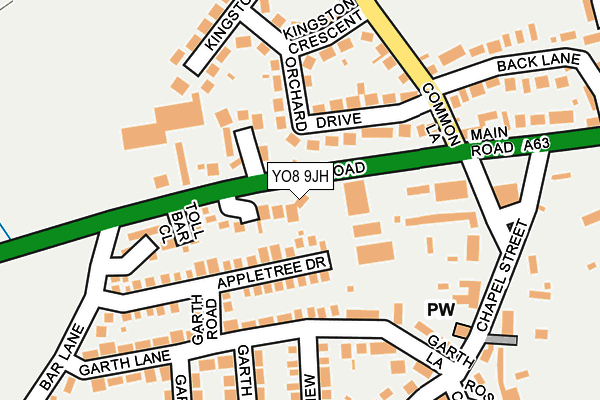 YO8 9JH map - OS OpenMap – Local (Ordnance Survey)
