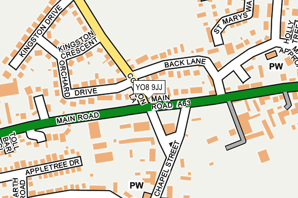 YO8 9JJ map - OS OpenMap – Local (Ordnance Survey)