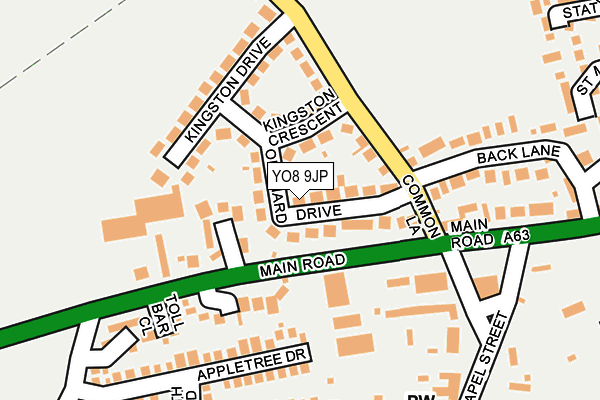 YO8 9JP map - OS OpenMap – Local (Ordnance Survey)