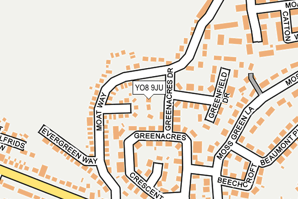 YO8 9JU map - OS OpenMap – Local (Ordnance Survey)