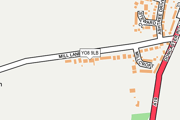 YO8 9LB map - OS OpenMap – Local (Ordnance Survey)