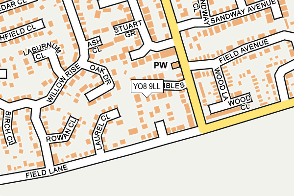YO8 9LL map - OS OpenMap – Local (Ordnance Survey)