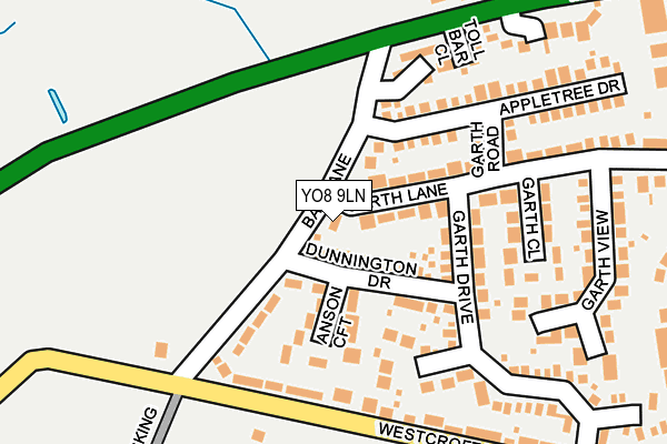 YO8 9LN map - OS OpenMap – Local (Ordnance Survey)