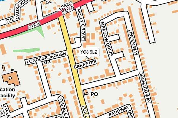 YO8 9LZ map - OS OpenMap – Local (Ordnance Survey)
