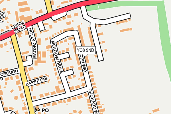 YO8 9ND map - OS OpenMap – Local (Ordnance Survey)