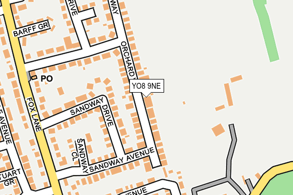 YO8 9NE map - OS OpenMap – Local (Ordnance Survey)