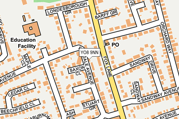 YO8 9NN map - OS OpenMap – Local (Ordnance Survey)