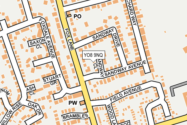 YO8 9NQ map - OS OpenMap – Local (Ordnance Survey)