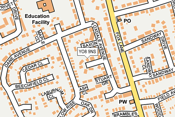YO8 9NS map - OS OpenMap – Local (Ordnance Survey)
