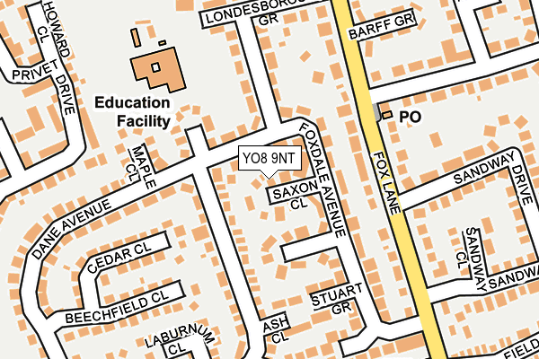 YO8 9NT map - OS OpenMap – Local (Ordnance Survey)