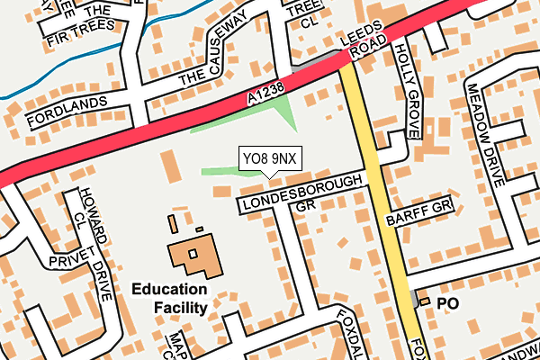 YO8 9NX map - OS OpenMap – Local (Ordnance Survey)