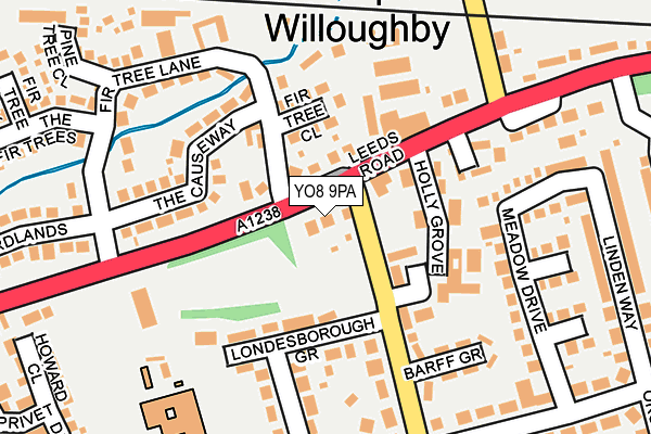 YO8 9PA map - OS OpenMap – Local (Ordnance Survey)
