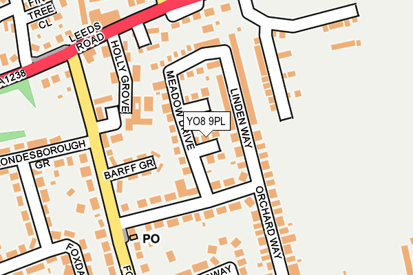 YO8 9PL map - OS OpenMap – Local (Ordnance Survey)